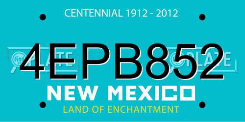 4EPB852 New Mexico License Plate