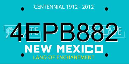 4EPB882 New Mexico License Plate