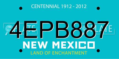 4EPB887 New Mexico License Plate