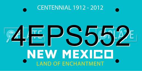 4EPS552 New Mexico License Plate