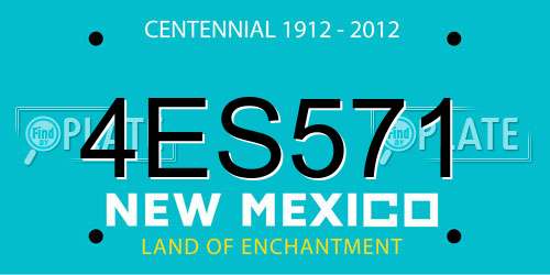 4ES571 New Mexico License Plate