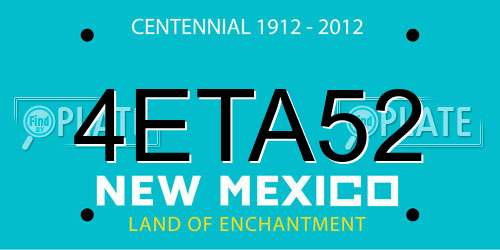 4ETA52 New Mexico License Plate