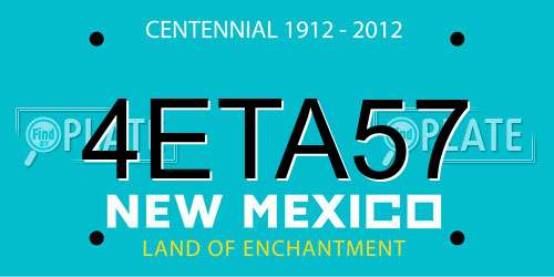 4ETA57 New Mexico License Plate