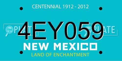 4EY059 New Mexico License Plate