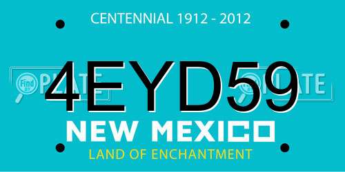 4EYD59 New Mexico License Plate