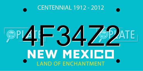 4F34Z2 New Mexico License Plate