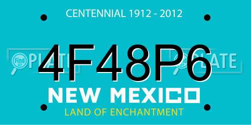 4F48P6 New Mexico License Plate