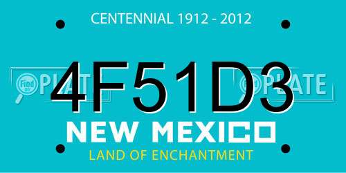 4F51D3 New Mexico License Plate