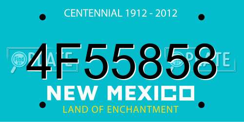 4F55858 New Mexico License Plate