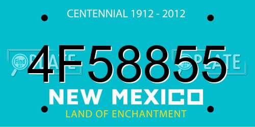 4F58855 New Mexico License Plate
