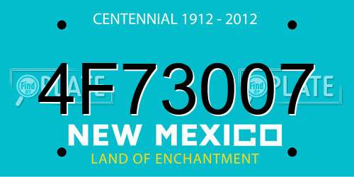 4F73007 New Mexico License Plate
