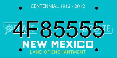 4F85555 New Mexico License Plate
