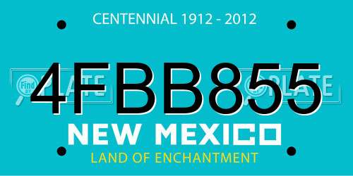 4FBB855 New Mexico License Plate