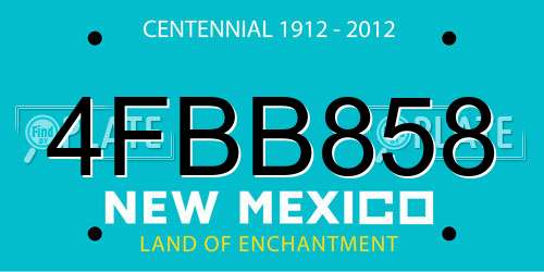 4FBB858 New Mexico License Plate
