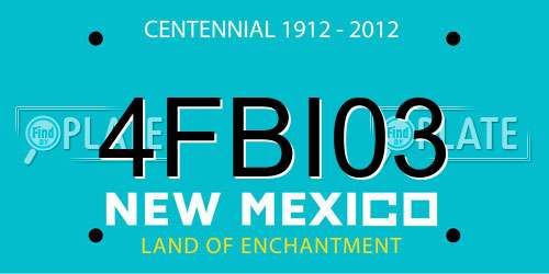 4FBI03 New Mexico License Plate