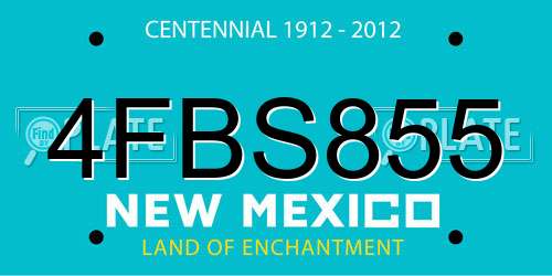 4FBS855 New Mexico License Plate