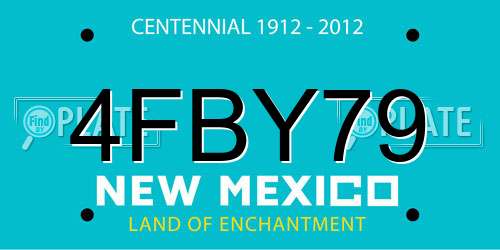 4FBY79 New Mexico License Plate