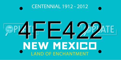 4FE422 New Mexico License Plate
