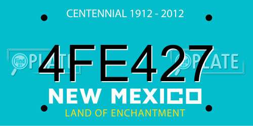 4FE427 New Mexico License Plate