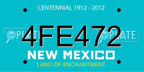 4FE472 New Mexico License Plate