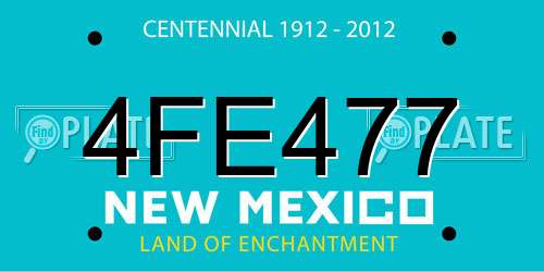 4FE477 New Mexico License Plate