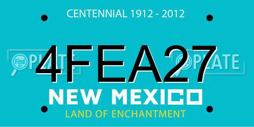 4FEA27 New Mexico License Plate
