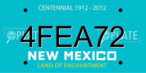4FEA72 New Mexico License Plate