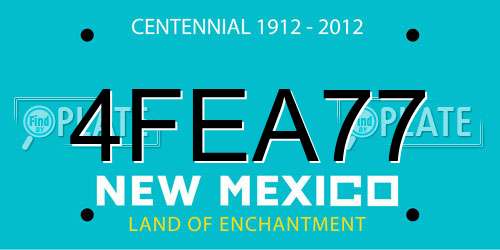 4FEA77 New Mexico License Plate