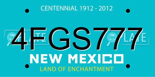4FGS777 New Mexico License Plate