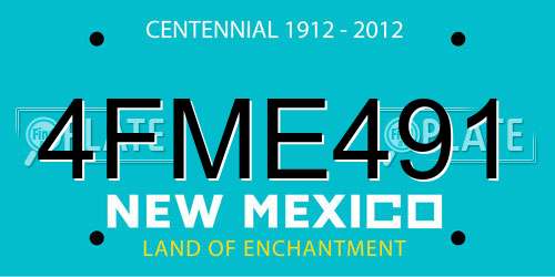4FME491 New Mexico License Plate