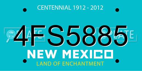 4FS5885 New Mexico License Plate
