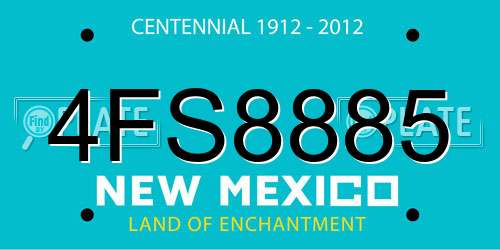 4FS8885 New Mexico License Plate
