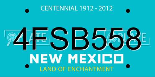 4FSB558 New Mexico License Plate