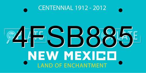 4FSB885 New Mexico License Plate