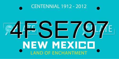 4FSE797 New Mexico License Plate