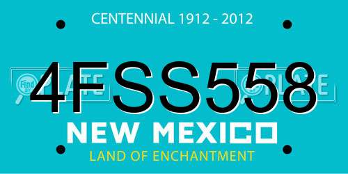 4FSS558 New Mexico License Plate