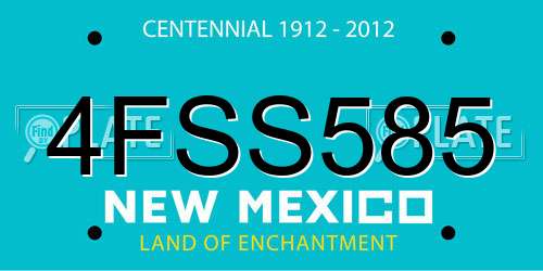 4FSS585 New Mexico License Plate