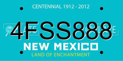 4FSS888 New Mexico License Plate