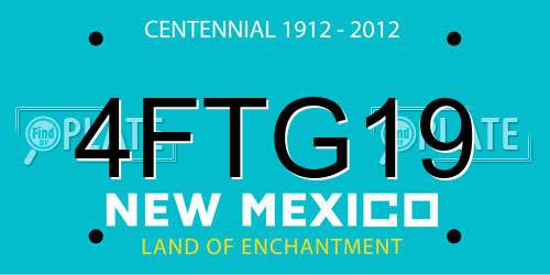 4FTG19 New Mexico License Plate