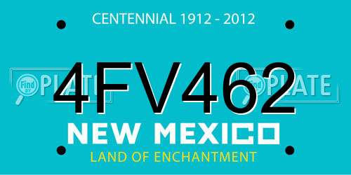 4FV462 New Mexico License Plate