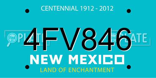 4FV846 New Mexico License Plate