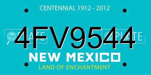 4FV9544 New Mexico License Plate