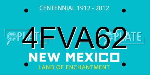 4FVA62 New Mexico License Plate