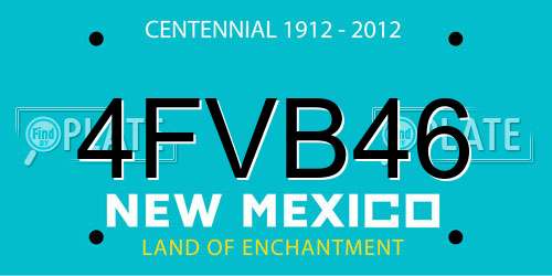 4FVB46 New Mexico License Plate