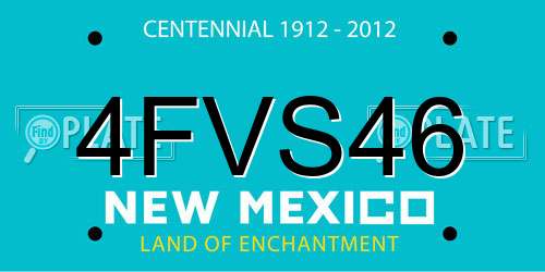 4FVS46 New Mexico License Plate