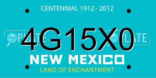 4G15X0 New Mexico License Plate