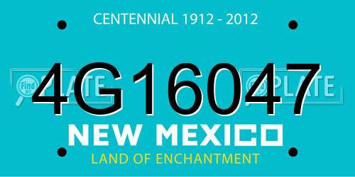 4G16047 New Mexico License Plate