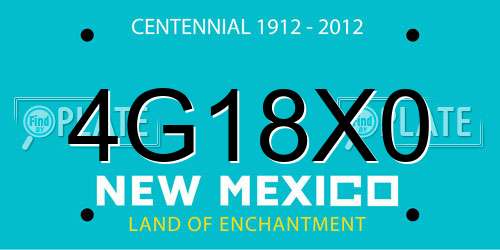 4G18X0 New Mexico License Plate