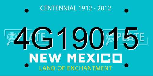 4G19015 New Mexico License Plate