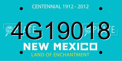 4G19018 New Mexico License Plate